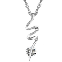 Well-Known For Its Fine Quality Female Platinum Plating Titanium Necklace With Diamond