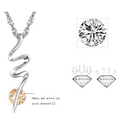 Well-Known For Its Fine Quality Female Platinum Plating Titanium Necklace With Diamond