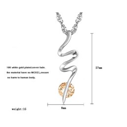 Well-Known For Its Fine Quality Female Platinum Plating Titanium Necklace With Diamond