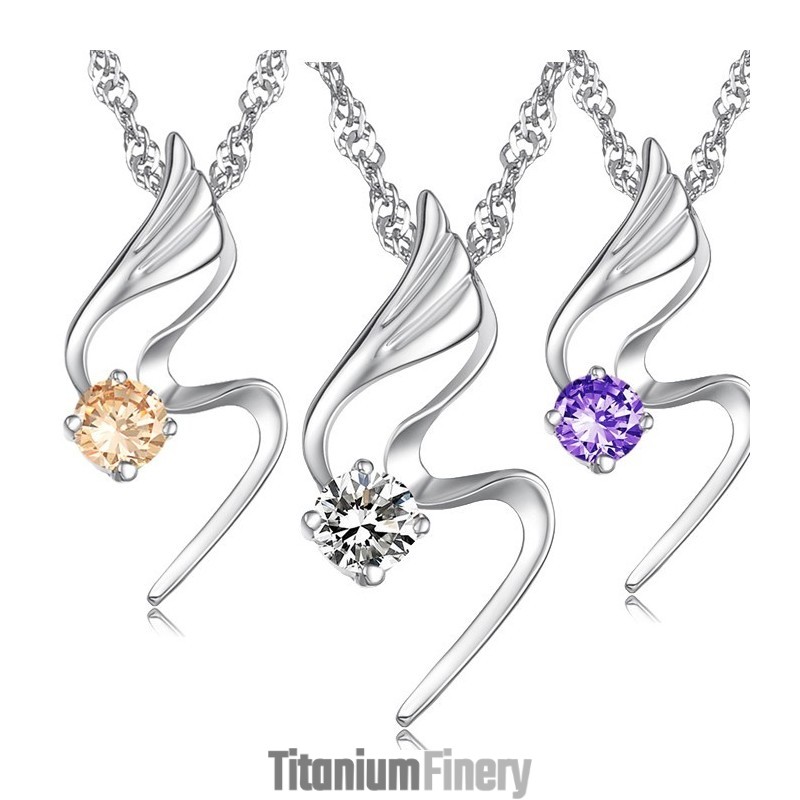 Reliable Quality Female Platinum Plating Titanium Necklace With Diamond Reliable Quality Female Platinum Plating Titanium Necklace With Diamond