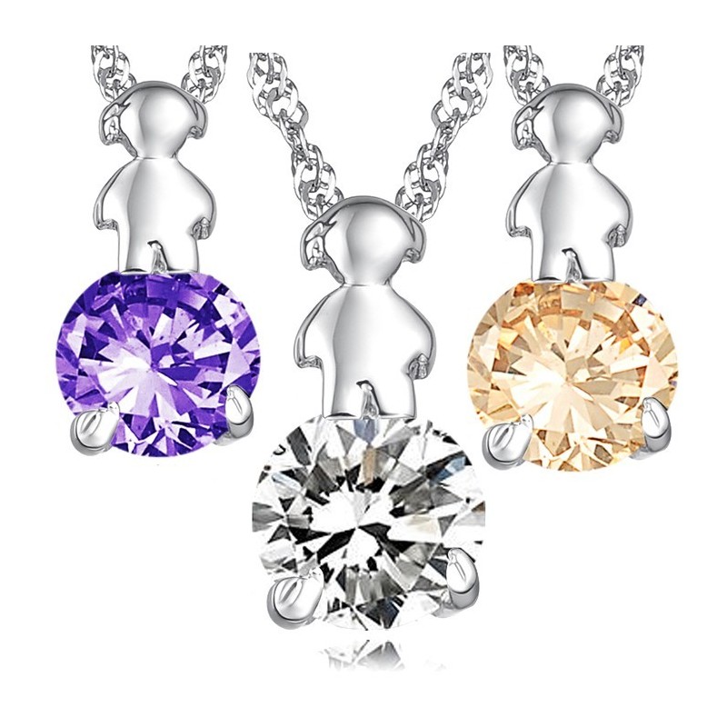 Durable In Use Female Platinum Plating Titanium Necklace With Diamond Durable In Use Female Platinum Plating Titanium Necklace With Diamond
