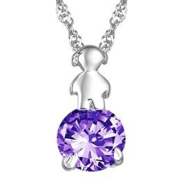 Durable In Use Female Platinum Plating Titanium Necklace With Diamond