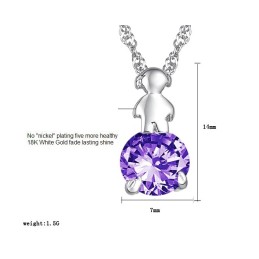Durable In Use Female Platinum Plating Titanium Necklace With Diamond