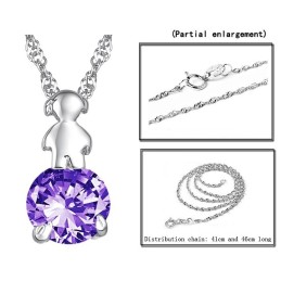 Durable In Use Female Platinum Plating Titanium Necklace With Diamond