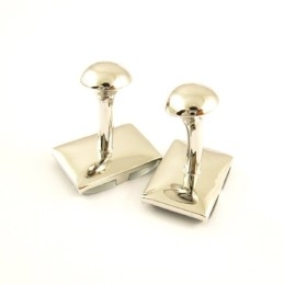 Titanium Oblong Cufflinks With Diamonds
