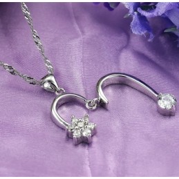 Quality And Quantity Assured Female Platinum Plating Titanium Necklace With Rhinestone