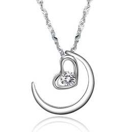 Complete In Specifications Female Platinum Plating Titanium Necklace With Rhinestone