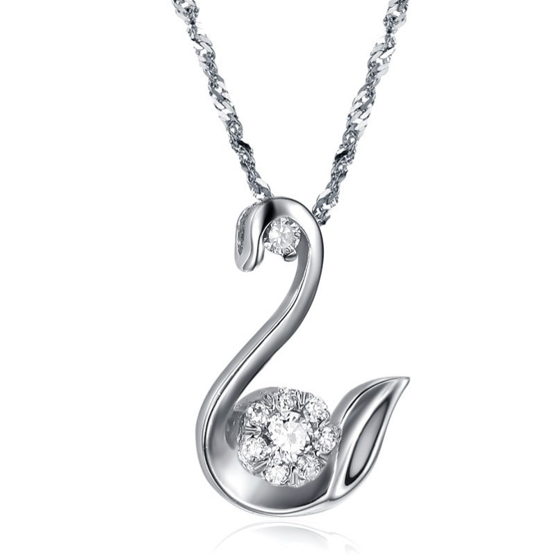 Easy To Use Female Platinum Plating Titanium Necklace With Rhinestone Easy To Use Female Platinum Plating Titanium Necklace With Rhinestone