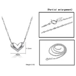 Excellent Quality Female Sweetheart Platinum Plating Titanium Necklace