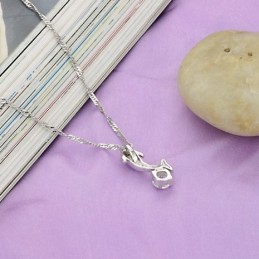 Quality And Quantity Assured Female Dolphin Shape Platinum Plating Titanium Necklace With Diamond