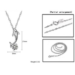 Quality And Quantity Assured Female Dolphin Shape Platinum Plating Titanium Necklace With Diamond