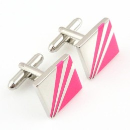 Fashion Rose Red Titanium Square Cufflinks