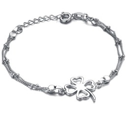 Quality And Quantity Assured Female Clover Shape Platinum Plating Titanium Anklet
