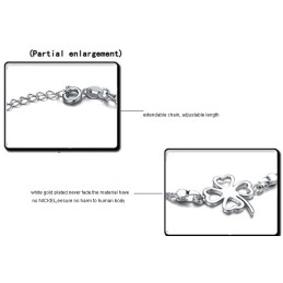 Quality And Quantity Assured Female Clover Shape Platinum Plating Titanium Anklet