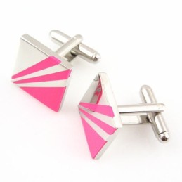 Fashion Rose Red Titanium Square Cufflinks