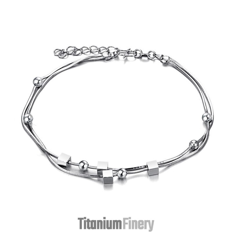Reliable Reputation Female Platinum Plating Titanium Anklet
