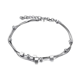 Reliable Reputation Female Platinum Plating Titanium Anklet
