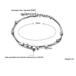 Reliable Reputation Female Platinum Plating Titanium Anklet