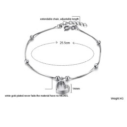 The Queen Of Quality Female Sweetheart Platinum Plating Titanium Anklet