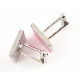 Fashion Rose Red Titanium Square Cufflinks