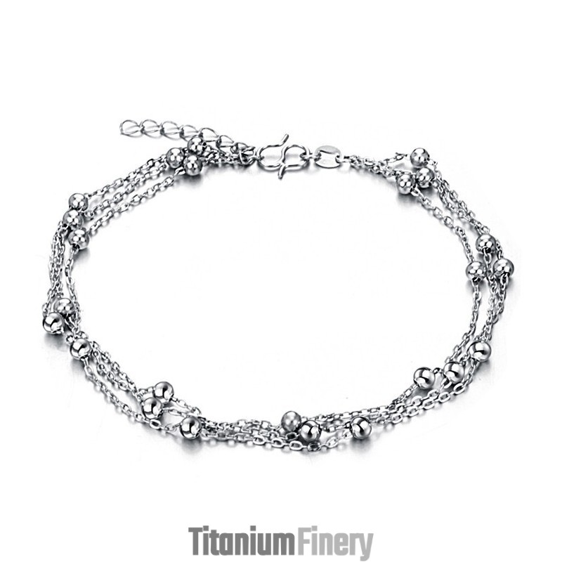 Wide Varieties Female Platinum Plating Titanium Anklet