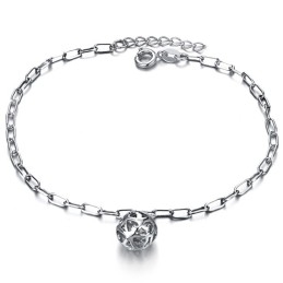 Quality And Quantity Assured Female Hollow Ball Shape Platinum Plating Titanium Anklet