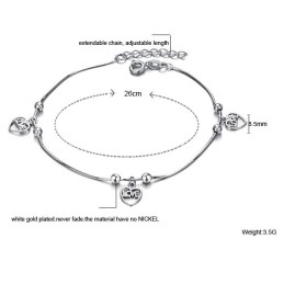 Wide Varieties Female Platinum Plating Titanium Anklet