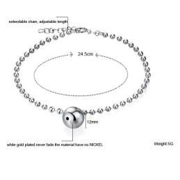 Reliable Quality Female Platinum Plating Titanium Anklet