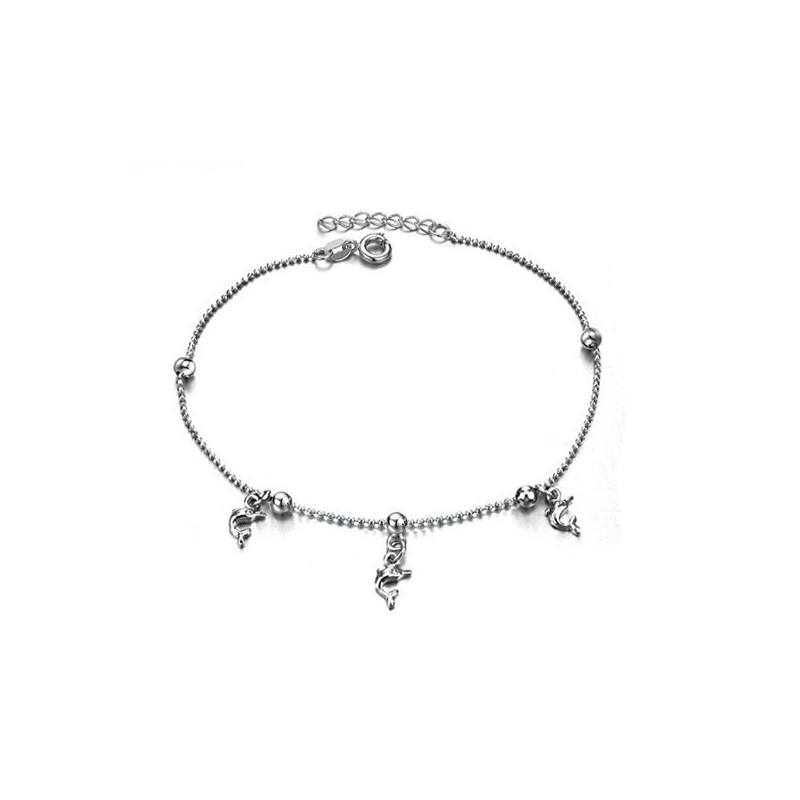 High Quality Female Dolphin Shape Platinum Plating Titanium Anklet