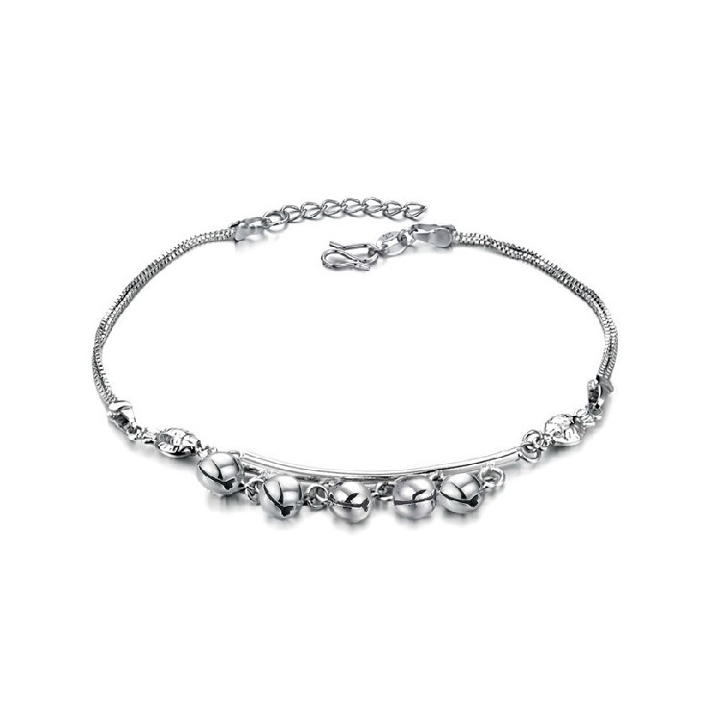 Quality And Quantity Assured Female Bell Shape Platinum Plating Titanium Anklet