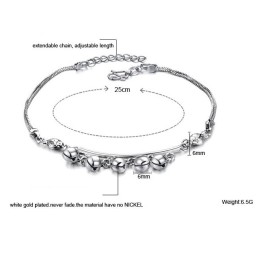 Quality And Quantity Assured Female Bell Shape Platinum Plating Titanium Anklet