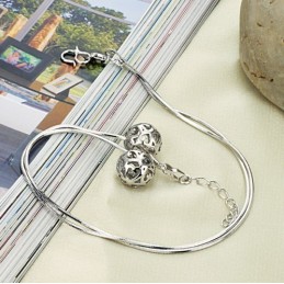 Complete In Specifications Female Hollow Ball Shape Platinum Plating Titanium Anklet