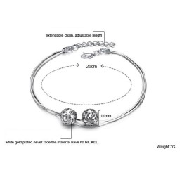 Complete In Specifications Female Hollow Ball Shape Platinum Plating Titanium Anklet