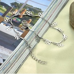 Quality And Quantity Assured Female Clover Shape Platinum Plating Titanium Anklet