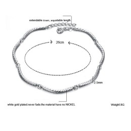 Excellent Quality Female Roll Type Platinum Plating Titanium Anklet