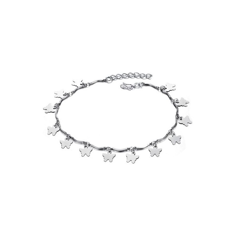 Reliable Reputation Female Butterfly Shape Platinum Plating Titanium Anklet