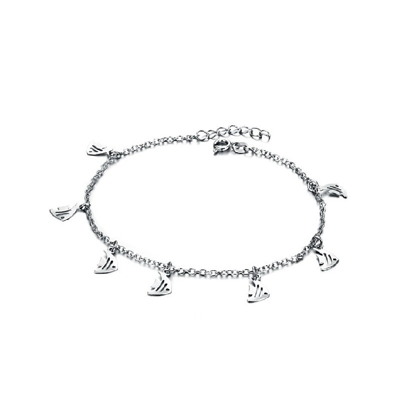Wide Varieties Female Fillet Shape Platinum Plating Titanium Anklet Wide Varieties Female Fillet Shape Platinum Plating Titanium Anklet