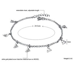 Wide Varieties Female Fillet Shape Platinum Plating Titanium Anklet