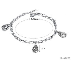 Superior Quality Female Hollow Platinum Plating Titanium Anklet