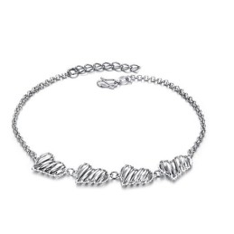 Excellent Quality Female Hollow Sweetheart Platinum Plating Titanium Anklet
