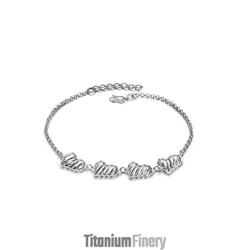 Excellent Quality Female Hollow Sweetheart Platinum Plating Titanium Anklet Excellent Quality Female Hollow Sweetheart Platinum Plating Titanium Anklet