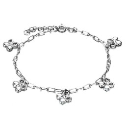 The Queen Of Quality Female Clover Shape Platinum Plating Titanium Anklet