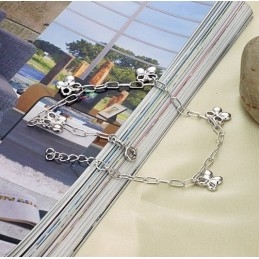 The Queen Of Quality Female Clover Shape Platinum Plating Titanium Anklet