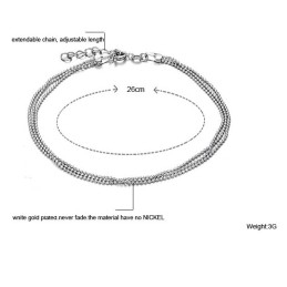 High Quality Female Platinum Plating Titanium Anklet With Beads
