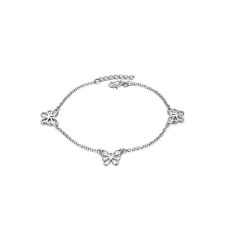 Quality And Quantity Assured Female Butterfly Pattern Platinum Plating Titanium Anklet