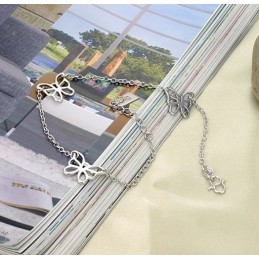 Quality And Quantity Assured Female Butterfly Pattern Platinum Plating Titanium Anklet