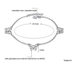 Quality And Quantity Assured Female Butterfly Pattern Platinum Plating Titanium Anklet