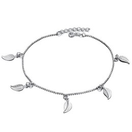 Excellent Quality Female Leaf Shape Platinum Plating Titanium Anklet