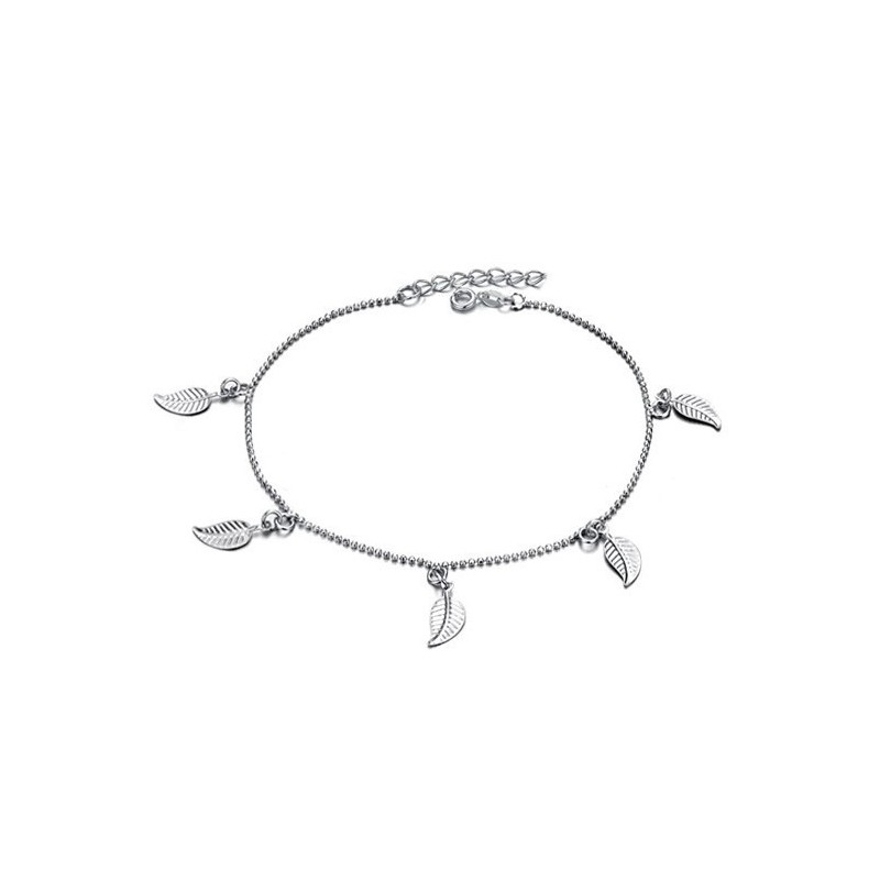 Excellent Quality Female Leaf Shape Platinum Plating Titanium Anklet Excellent Quality Female Leaf Shape Platinum Plating Titanium Anklet