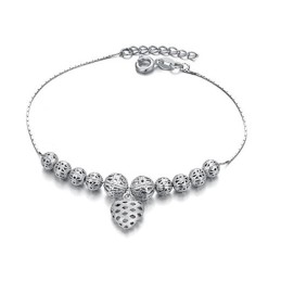 To Enjoy High Reputation At Home And Abroad Female Hollow Platinum Plating Titanium Anklet